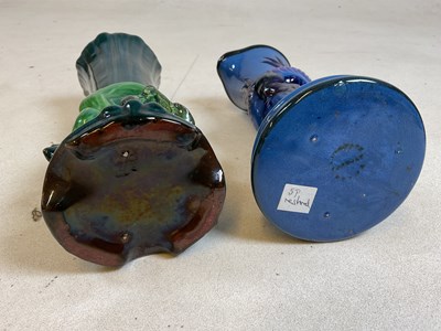 Lot 243 - Two pottery vases, an Aller Vale green bird...