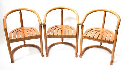 Lot 6 - Three 1980s Allmilmö bentwood chairs in the...