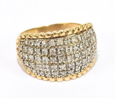 Lot 905V - A 14ct yellow gold bombe-shaped panel ring,...