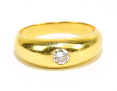 Lot 905J - An 18ct yellow gold diamond set solitaire ring,...