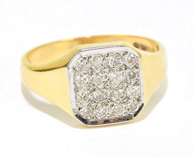 Lot 905P - An 18ct yellow gold signet ring, set with...