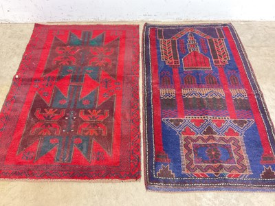 Lot 434 - A vintage Afghan Turkish prayer mat and an...