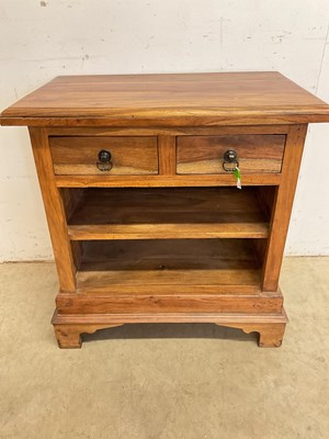 Lot 514 - A small European hardwood media cabinet with...