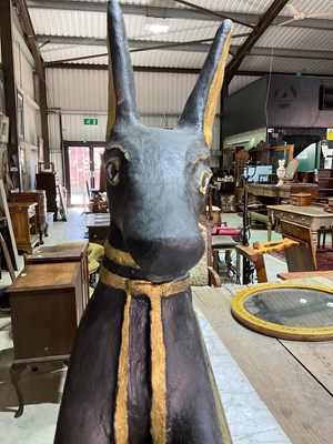 Lot 515 - A large resin Anubis sculpture, height 64cm,...