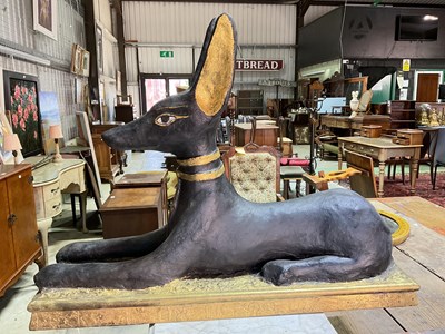 Lot 515 - A large resin Anubis sculpture, height 64cm,...