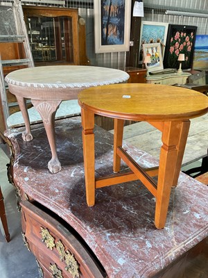 Lot 531 - Two circular tables, one with moulded edging...