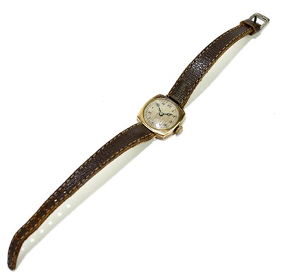 Lot 1425 - A 9ct gold cased ladies' wristwatch, the...