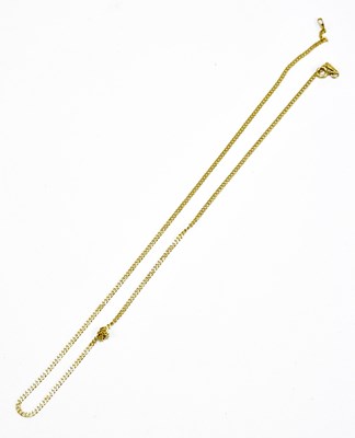 Lot 1259 - A yellow metal box link necklace, stamped 18ct,...