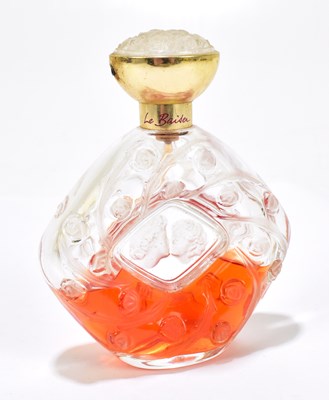 Lot 381 - LALIQUE; a modern clear and frosted glass scent bottle