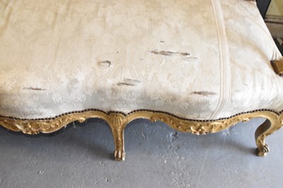 Lot 4 - A late 19th century French giltwood canape...