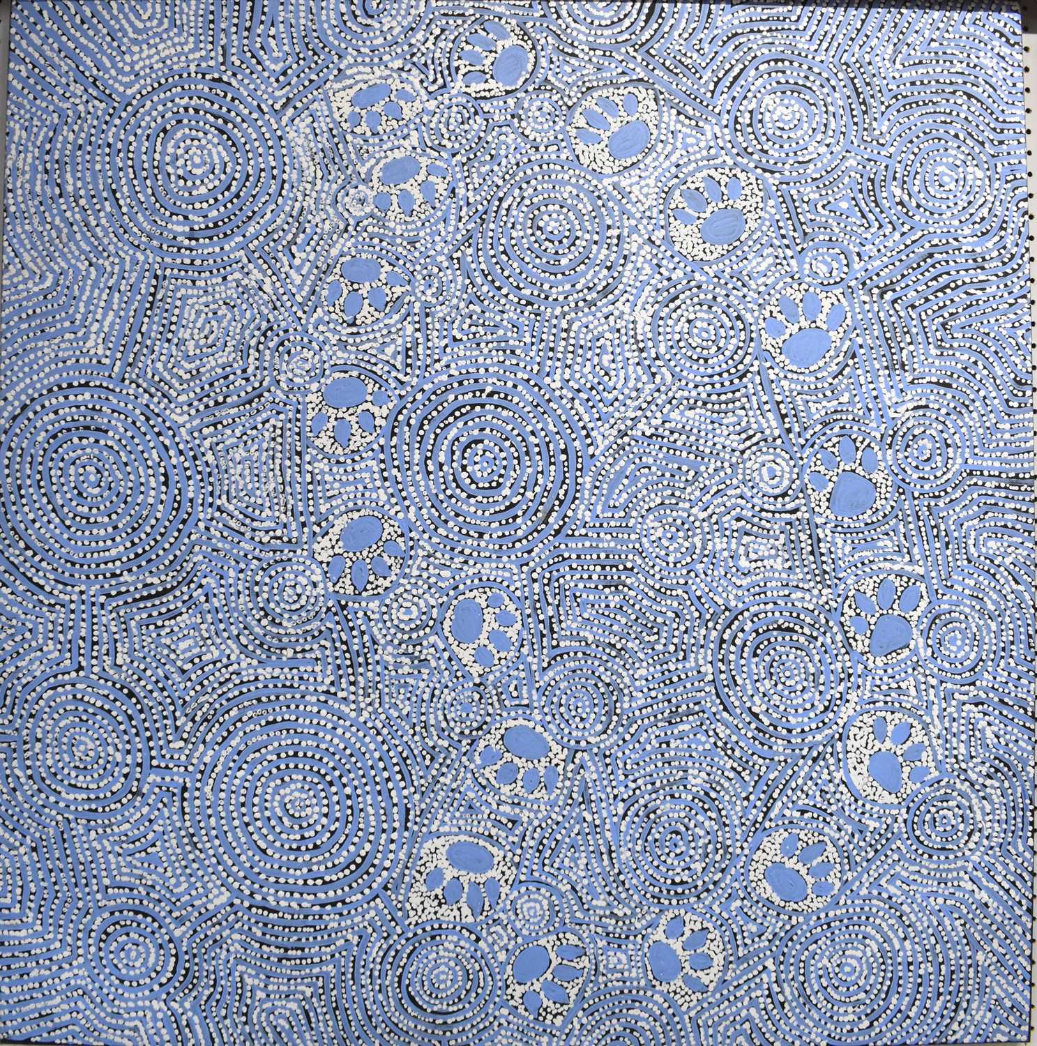 Lot 220 - AUSTRALIAN ABORIGINAL ART; large canvas...