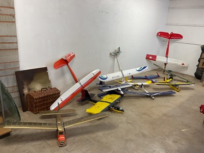 Lot 37 - A collection of eleven hand built model planes...