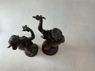 Lot 222 - A pair of circa 1900 spelter figures, each...