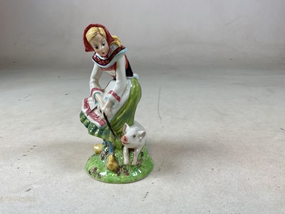 Lot 214 - BESWICK; figure of girl with piglet, 1230,...