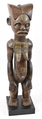 Lot 35 - A Chokwe, Angola, brass detailed figure raised...