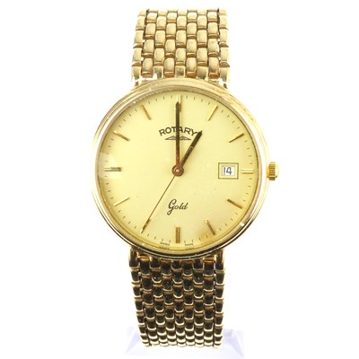 Lot 1311 - ROTARY; a gentlemen's 9ct gold 'Gold'...