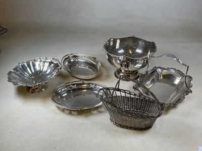 Lot 418 - A group of silver plate comprising a rose bowl,...