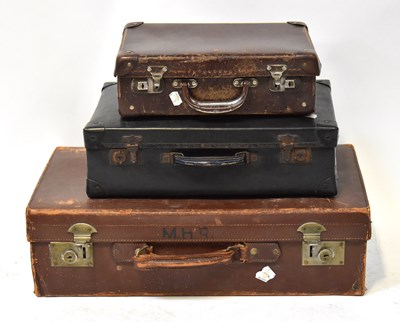 Lot 118 - Three vintage card suitcases, comprising a...