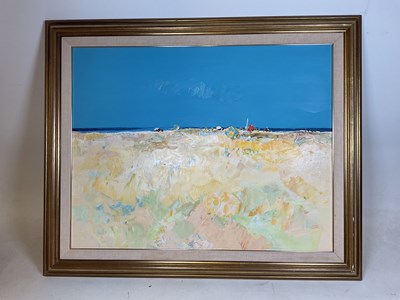 Lot 156 - UNATTRIBUTED;  oil on canvas, coastal scene,...