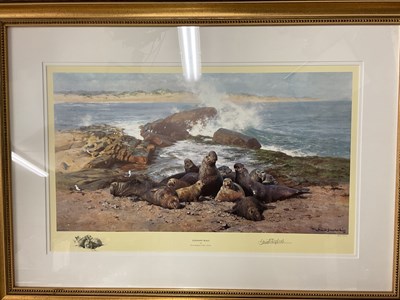 Lot 133 - DAVID SHEPHERD; signed print, 'Elephant Seals',...