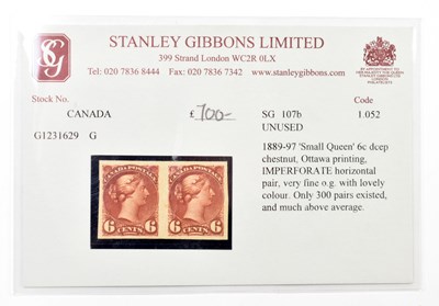 Lot 765 - Canada - QV 6c chestnut, mint pair, SG 107b