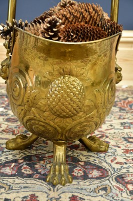 Lot 1152 - A 19th century brass coal scuttle with...