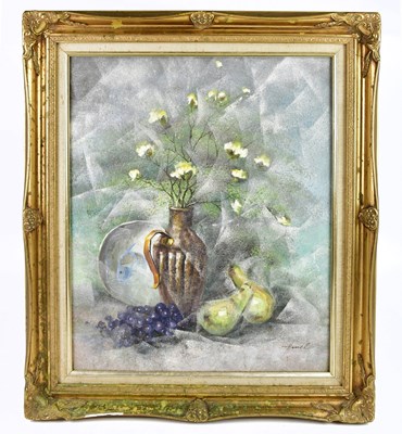 Lot 1587 - HAMILL; oil on canvas, still life of flowers...