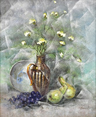 Lot 1587 - HAMILL; oil on canvas, still life of flowers...