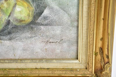 Lot 1587 - HAMILL; oil on canvas, still life of flowers...