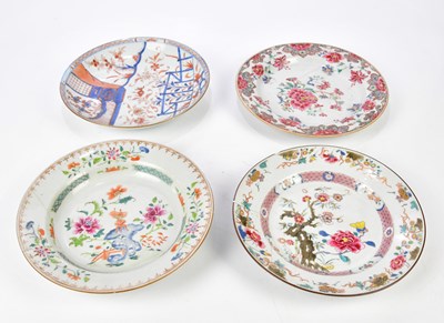 Lot 1115 - Four Chinese porcelain plates (af).