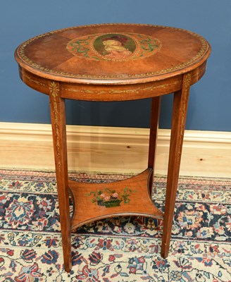Lot 2414 - An Edwardian painted satinwood occasional...