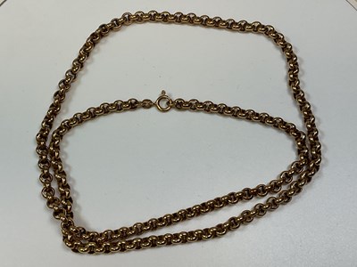 Lot 310 - A 9ct yellow gold hoop link chain, approx. 19.3g.