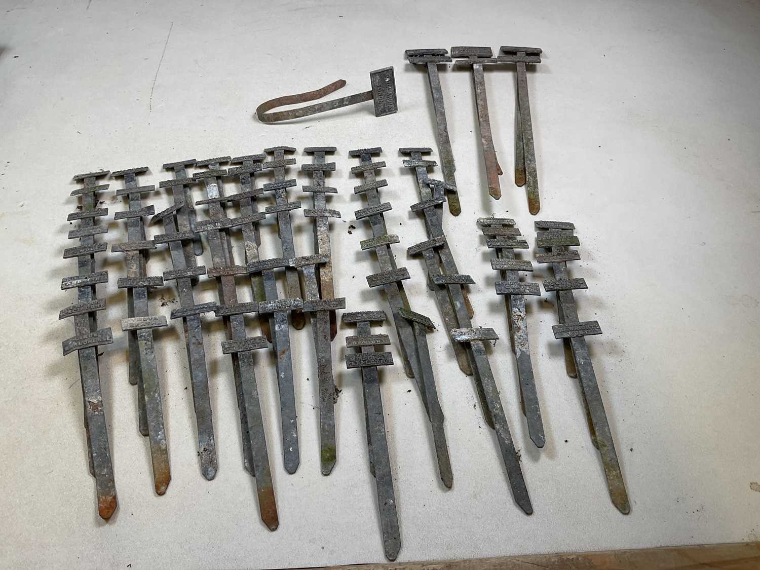 Lot 570 - A large collection of galvanised plant markers