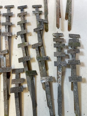 Lot 570 - A large collection of galvanised plant markers