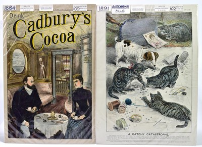 Lot 1502 - Two 19th century advertising prints, Cadbury's...