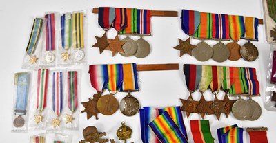 Lot 467 - A selection of medals both WWI and WWII,...