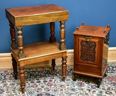 Lot 2473 - A Victorian carved walnut coal purdonium...