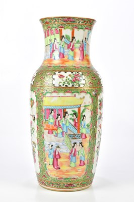 Lot 1045 - A 19th century Chinese Canton vase with flared...