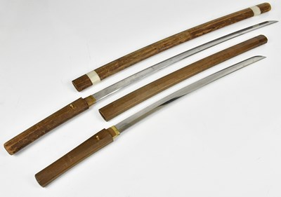 Lot 1618 - A Japanese Katana sword with wooden grip and...