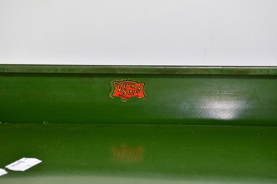 Lot 1013 - A pair of green painted wall shelves, height...