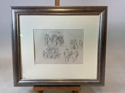 Lot 136 - ANTHONY BREAM; pencil study, figures, signed,...