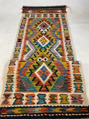 Lot 430 - A Chobi Kilim runner, 190cm x 65cm