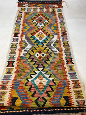 Lot 430 - A Chobi Kilim runner, 190cm x 65cm