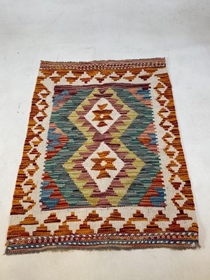 Lot 450 - A Chobi Kilim rug, 89cm x 65cm