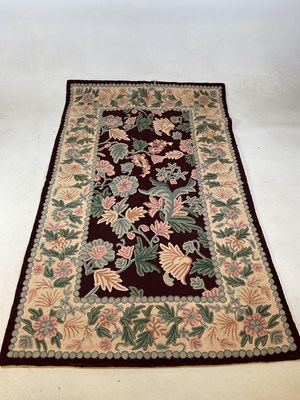 Lot 451 - Kashmiri hand stitch wool chain rug, 139cm x 82cm