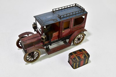 Lot 22 - CARETTE; a vintage German tinplate clockwork...