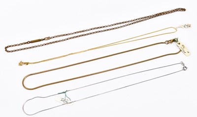 Lot 1348 - A yellow metal Brazilian link necklace stamped...