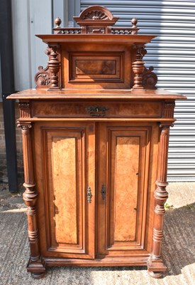 Lot 23 - A late 19th century Continental walnut cabinet...
