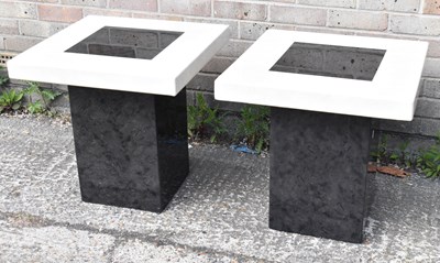 Lot 65 - A pair of 20th century black and white marble...