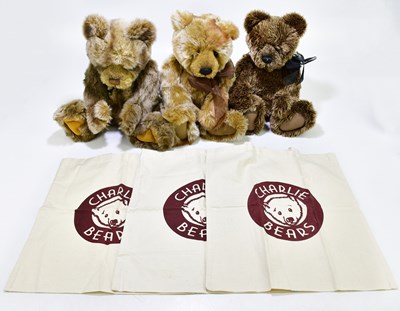 Lot 114 - CHARLIE BEARS; three teddy bears comprising...